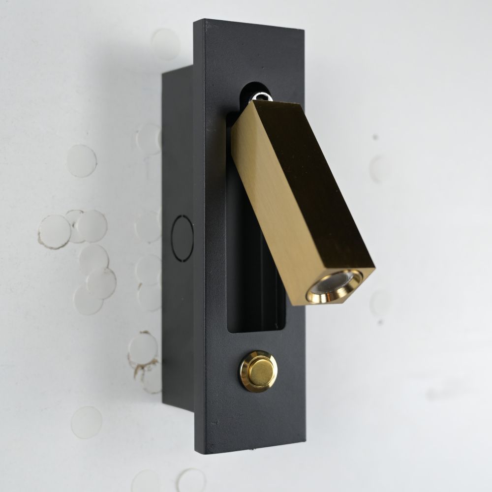 Бра Chelsom WALL LED DOCK BRASS 17*5*17 см, 1*LED*3W, 4000K, ImperiumLoft 2000000118499, Латунь, Чёрный