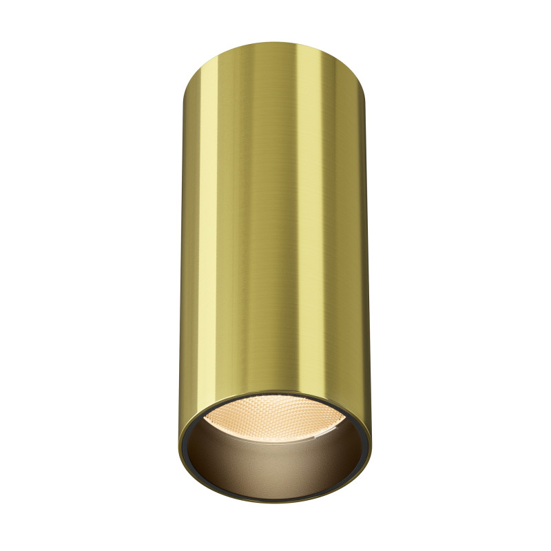 Накладной светильник 5,2*5,2*12,5 см,  LED, 12W, 3000К, Maytoni Technical FOCUS LED C056CL-L12W2.7K-W-BS латунный