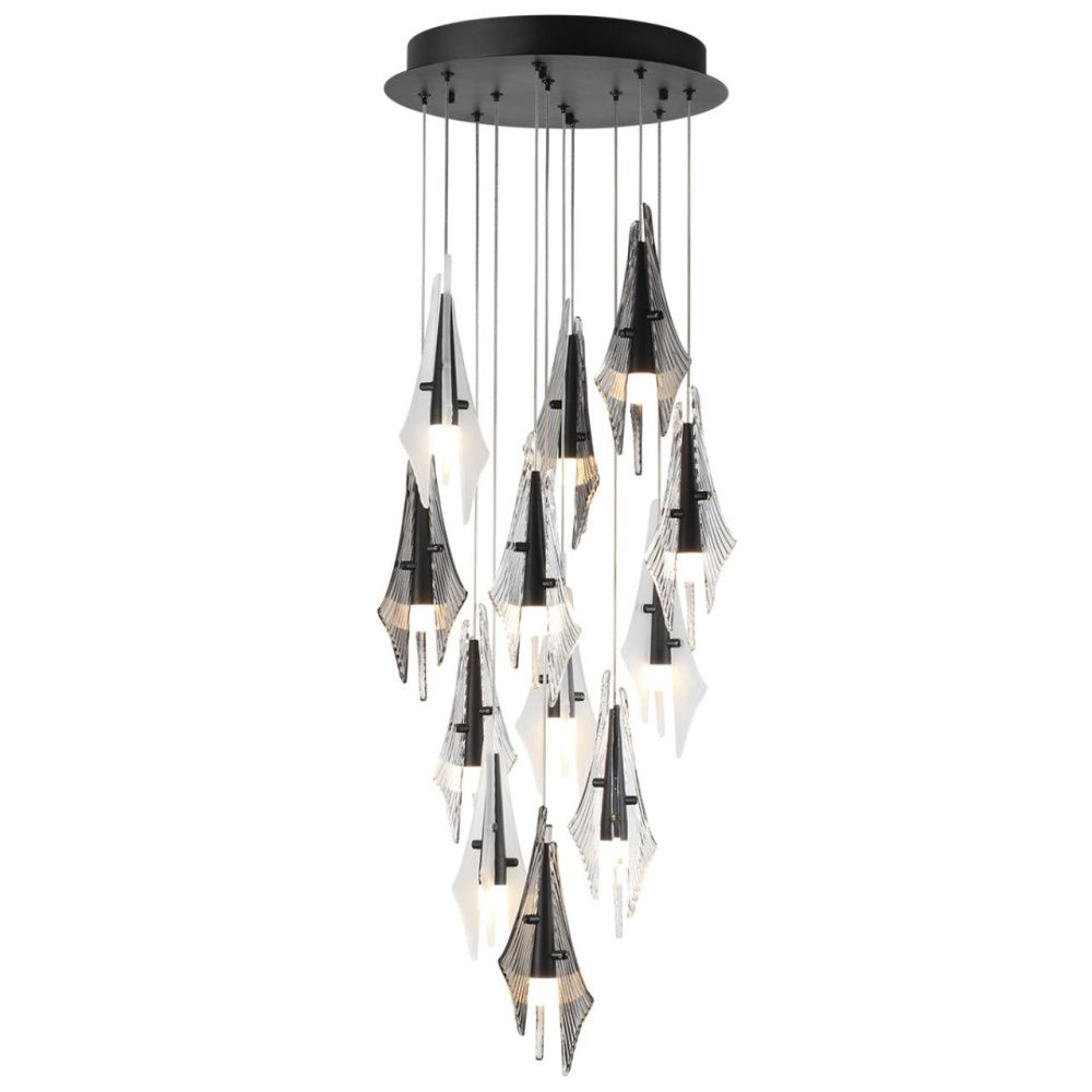 Люстра каскадная *53*70-238 см, 12*LED*5,75W, 3000K, Odeon Light Afalina 5442/69L, черный