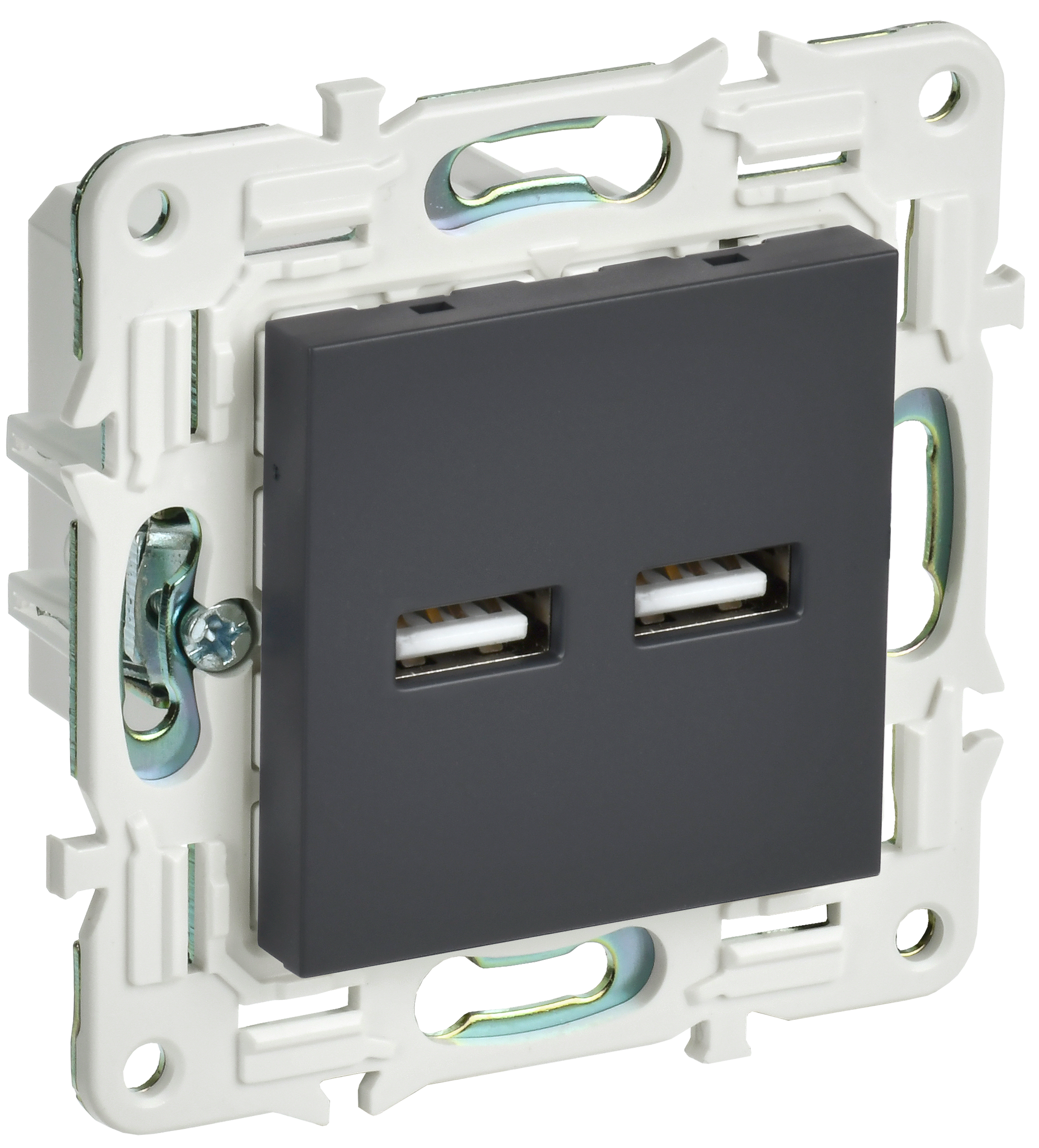 SKANDY Розетка USB A+A 3,1А SK-R15G граф. IEK, SK-U21-D31-K53