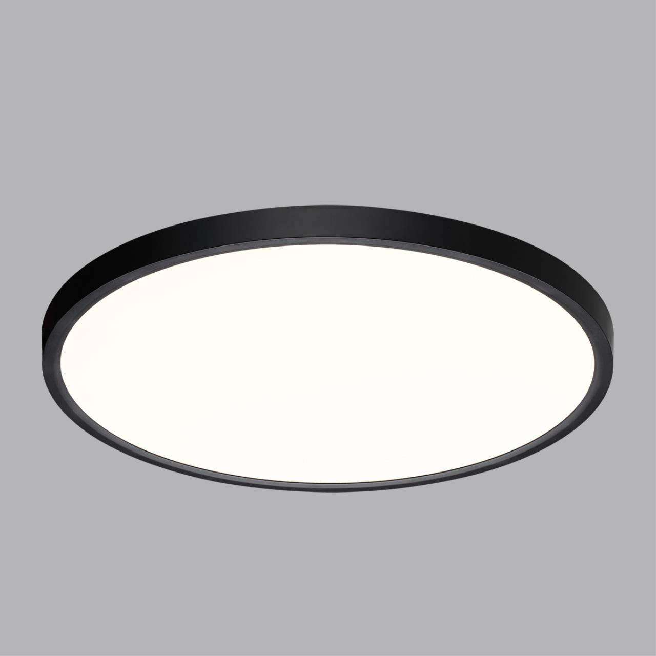 Cветильник 49,5*2,5 см, LED 40W, 3000/4000 К, IP40, белый/черный, пластик Sonex Alfa Black, 7660/40L