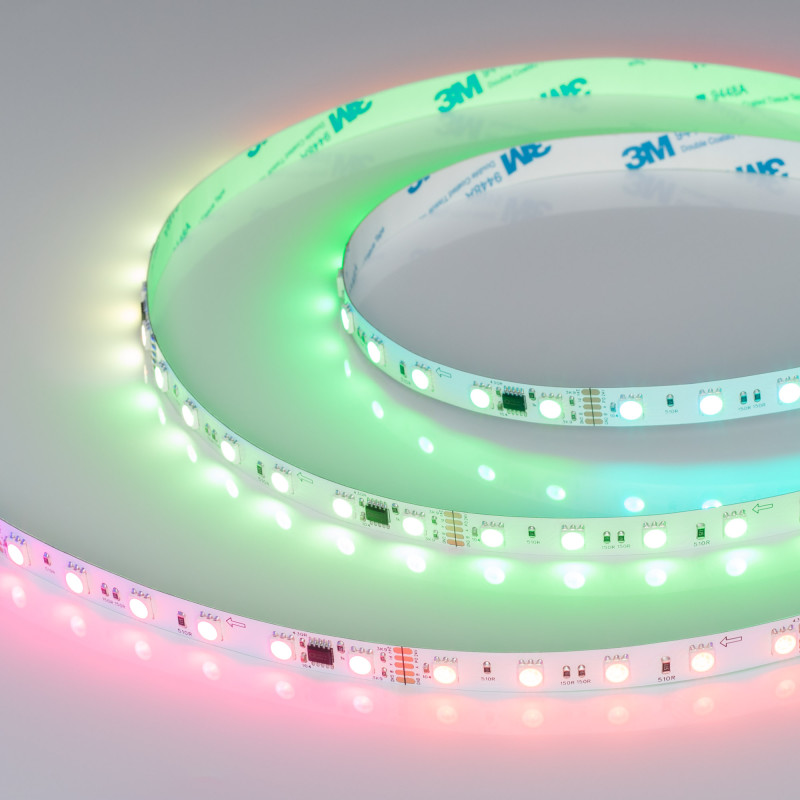 Лента DMX-B60-10mm 24V RGB-PX6 (14 W/m, IP20, 5060, 5m), Arlight 039183. Цена указана за 5 метров. Продается кратно 5 метрам.