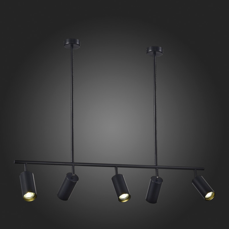 Светильник подвесной 100*8*75 см, 5*GU10 5W 4000K черный ST Luce Sormano SL1206.403.05