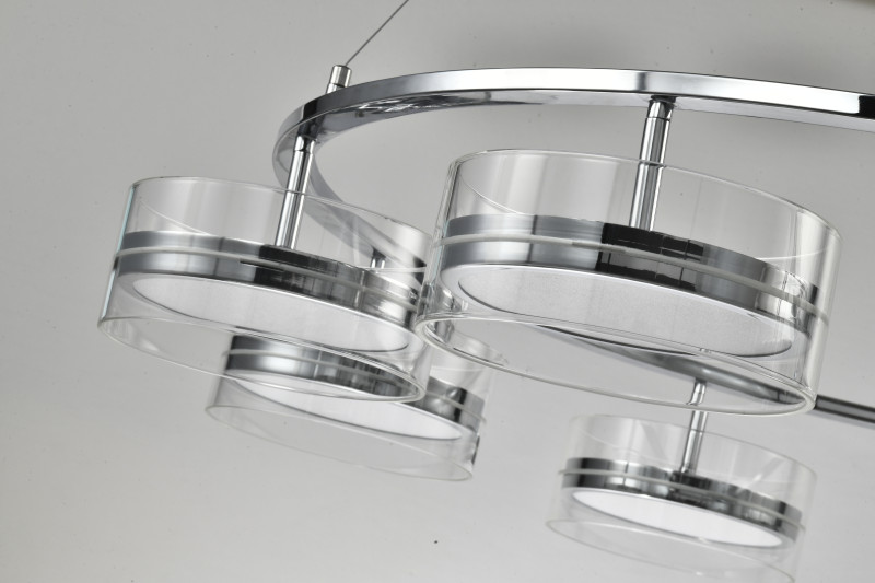 Подвесная люстра 101,5*150 см, LED, 96W, 3000K-6000K Zortes Donut ZRS.1802.08, хром
