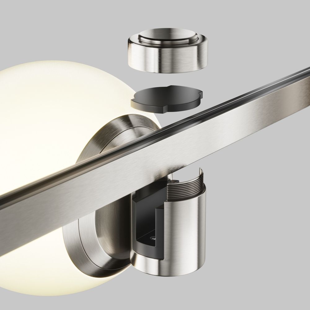 Трековый светильник 12,4*10*-10 см, *LED*5W, 3000K, Maytoni Technical Luna TR229-1-5W3K-PT, Платина