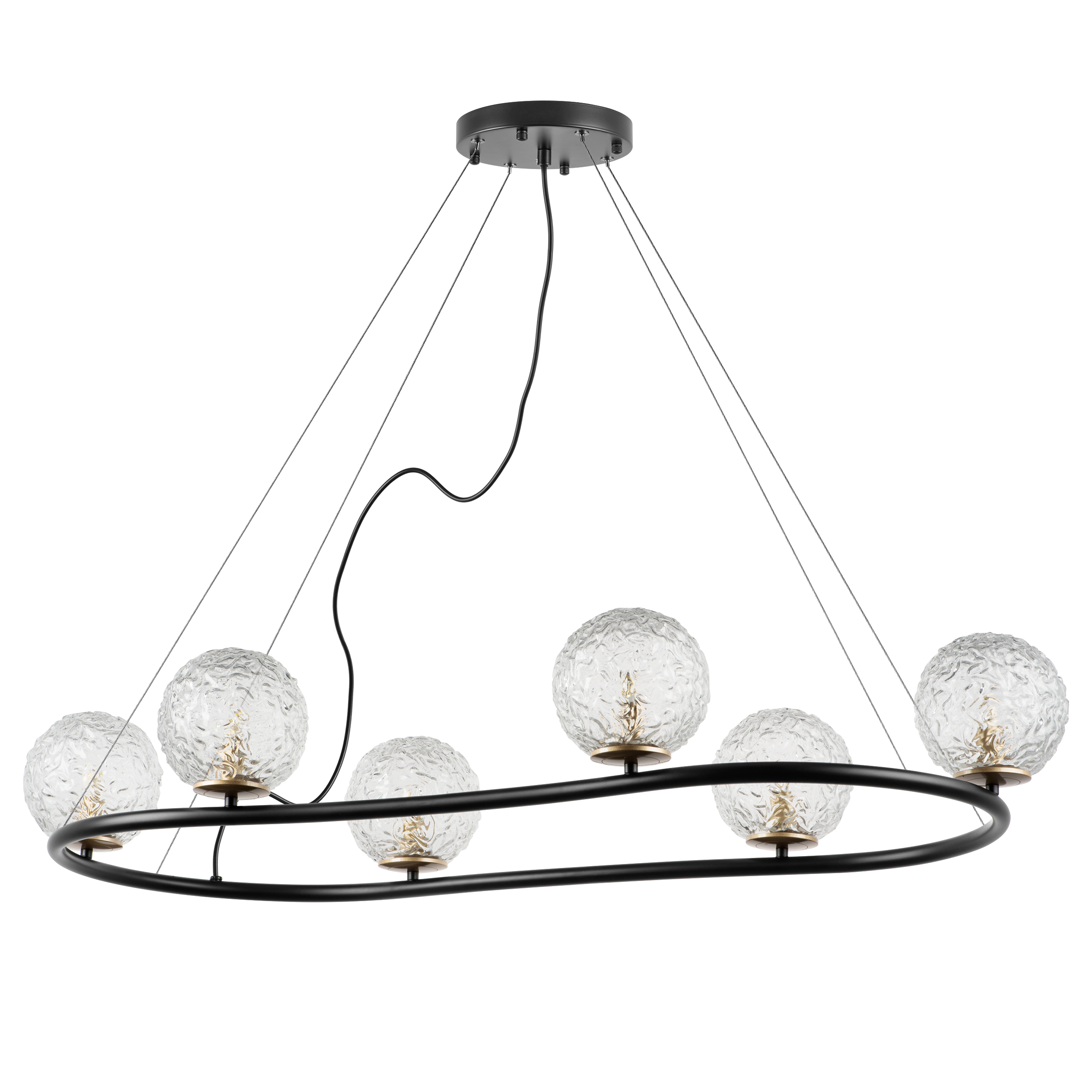 Люстра подвесная 115*6 14 см, 6*G9*36W, Черный матовый Lightstar Bari 815267