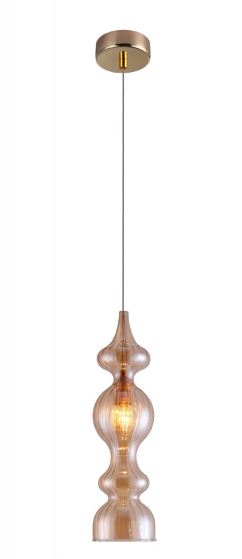 Светильник подвесной 13 см, Crystal Lux IRIS SP1 A AMBER Золотой