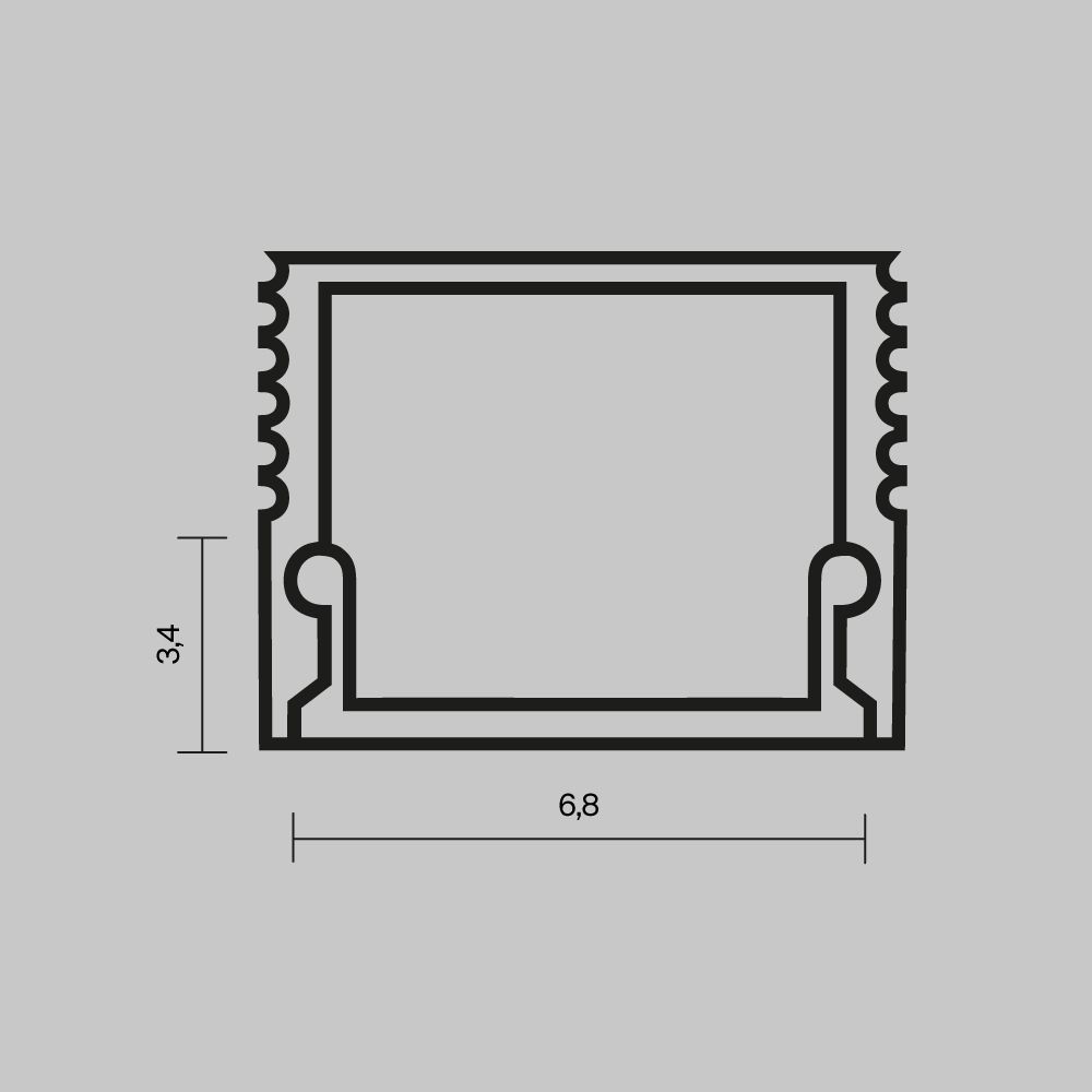 Рассеиватель для профиля 08×09 (Чёрный, 2 м), ALM-0809-B-DF-2M 642018, 200*1*0 см, Maytoni Led Strip 642018, Черный