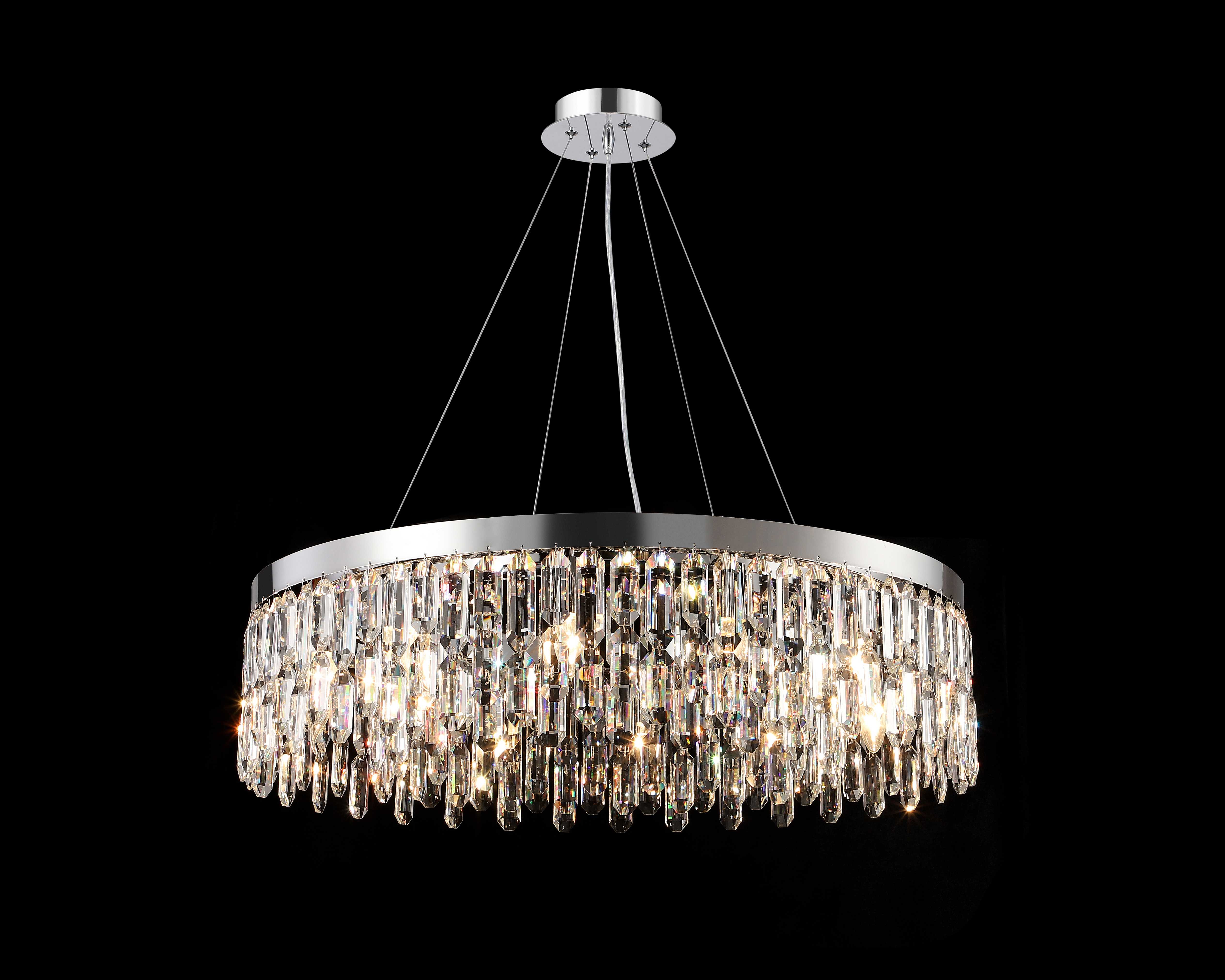Люстра  800*220, 12*E14, 40W NewRgy Cristallo F6-ф800*H220 CHROME, Хром