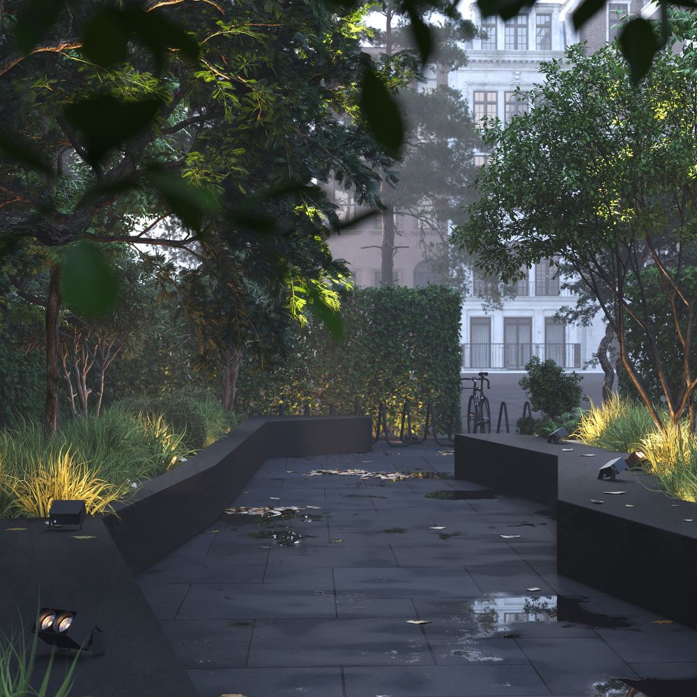 Ландшафтный светильник 13,5*10,8-12 см, LED*10W, 3000K, Maytoni Spot O486FL-L10GF3K, Графит