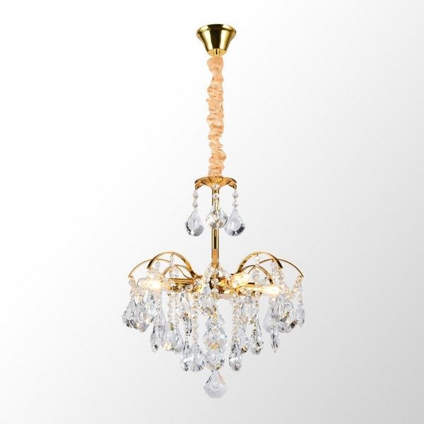  Подвесная хрустальная люстра 40 см, Lussole Presidio LSP-6016, золото