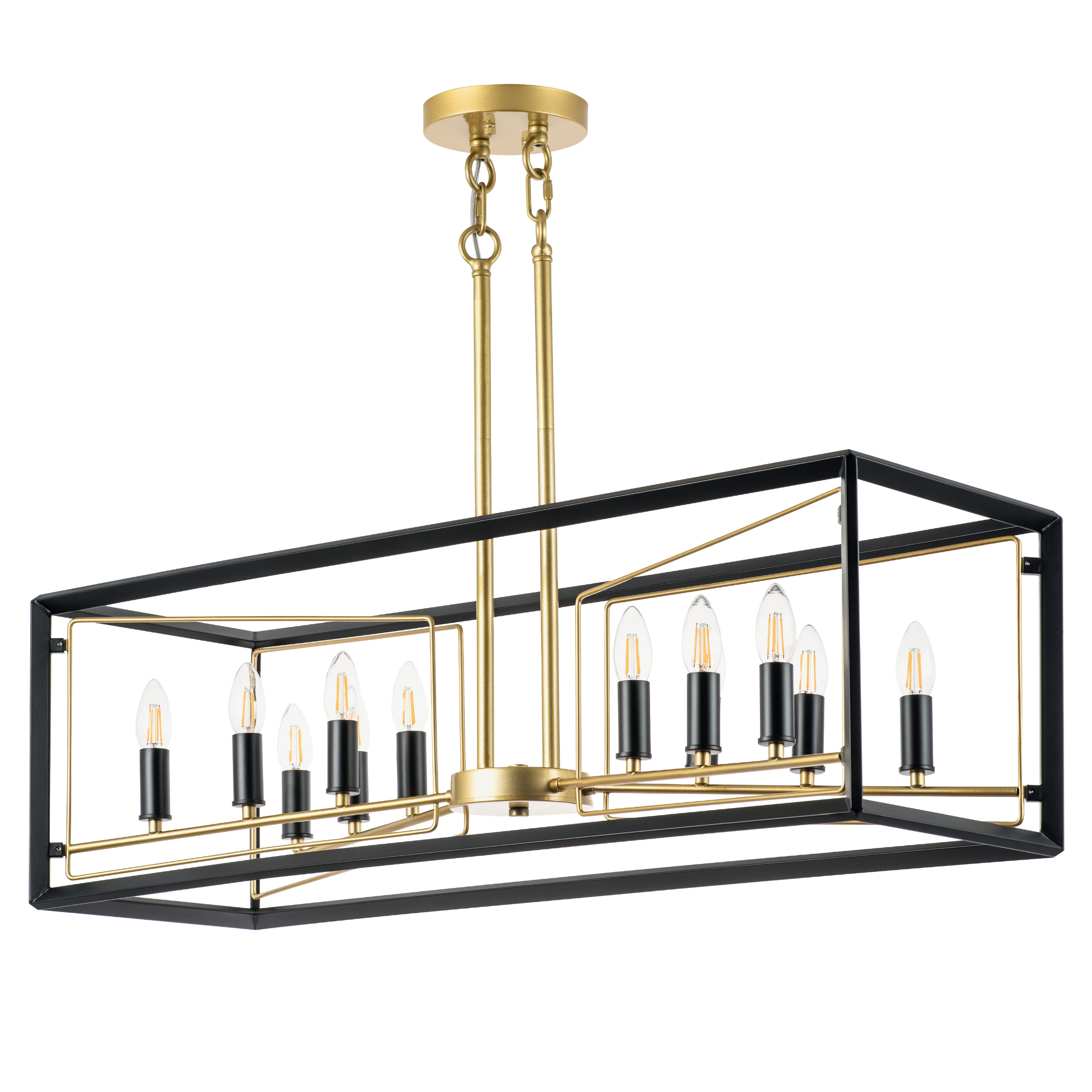 Люстра потолочная 95*3 13 см, 12*E14*72W, Золото; Черный матовый Lightstar Regolo 713427