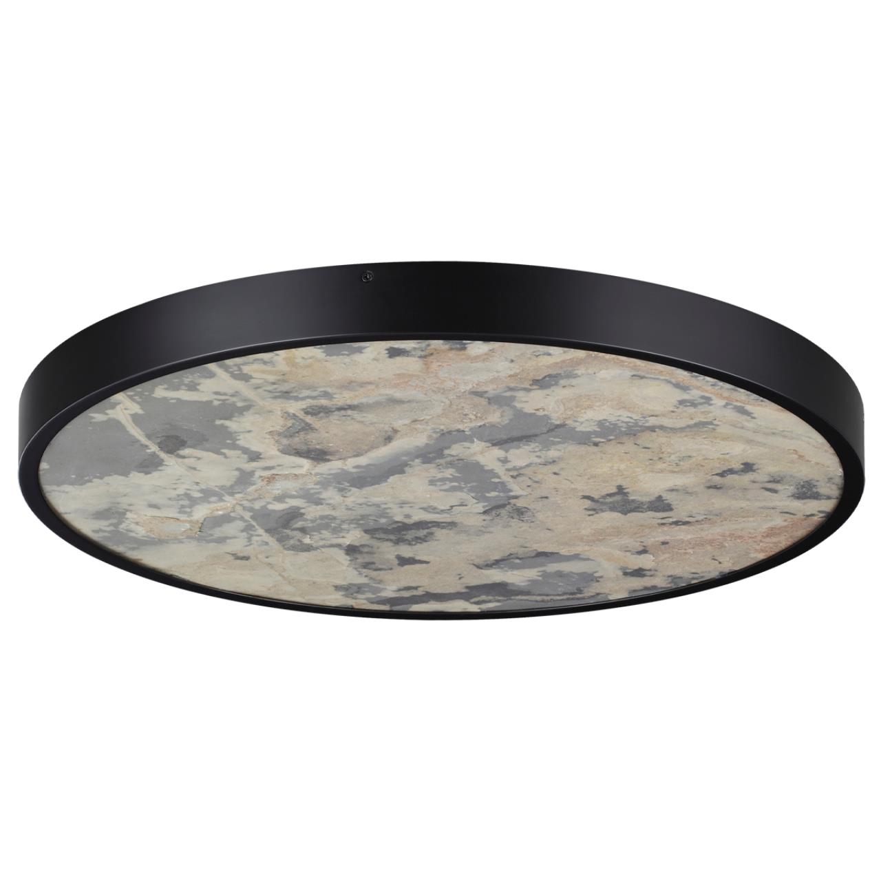 Настенно-потолочный светильник 60*60*5 см, LED 1*50W, 3000-4000-6000 К, Odeon Light Bergi 5064/50L, матовый черный/серо-бежевый