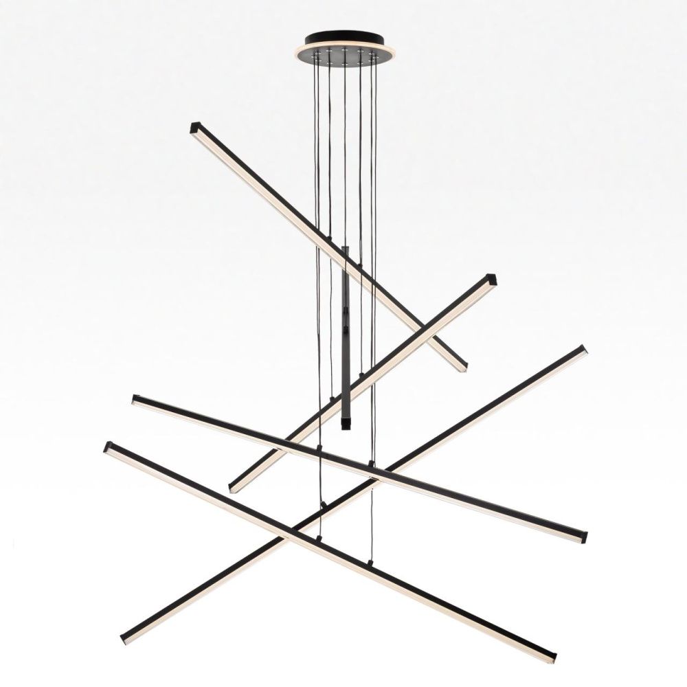 Люстра подвесная 120*21-130 см, LED 200W, 3000-5500K, 18000Lm, 27 м2 Citilux Trent CL203761  с пультом черный матовый