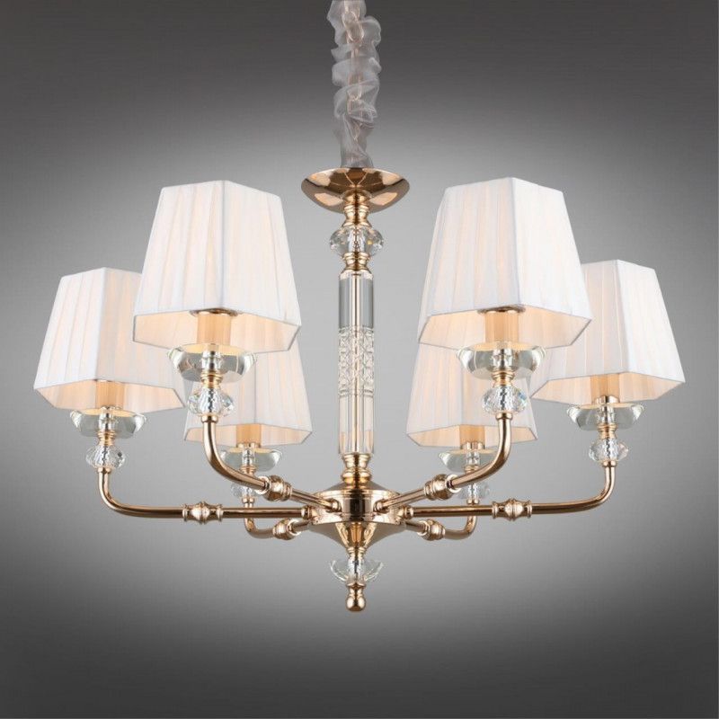 Подвесная люстра 70*70-140 см, 6*E14, 40W, Aployt Silvian APL.719.03.06, золотой