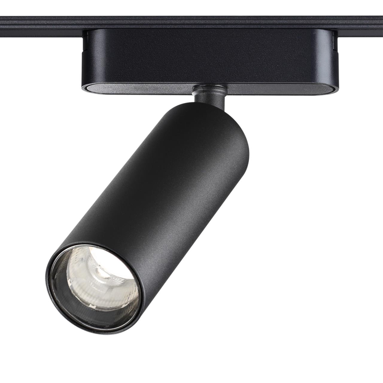 Трековый светильник для низковольтного шинопровода 11,5*4,5*4,5 см, LED 15W*3000 К, Novotech Shino Smal, черный, 359256