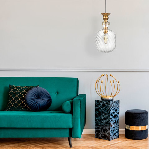 Подвесной светильник  20*120 см, 1*E27 черный, латунь Vele Luce Nova VL5494P21