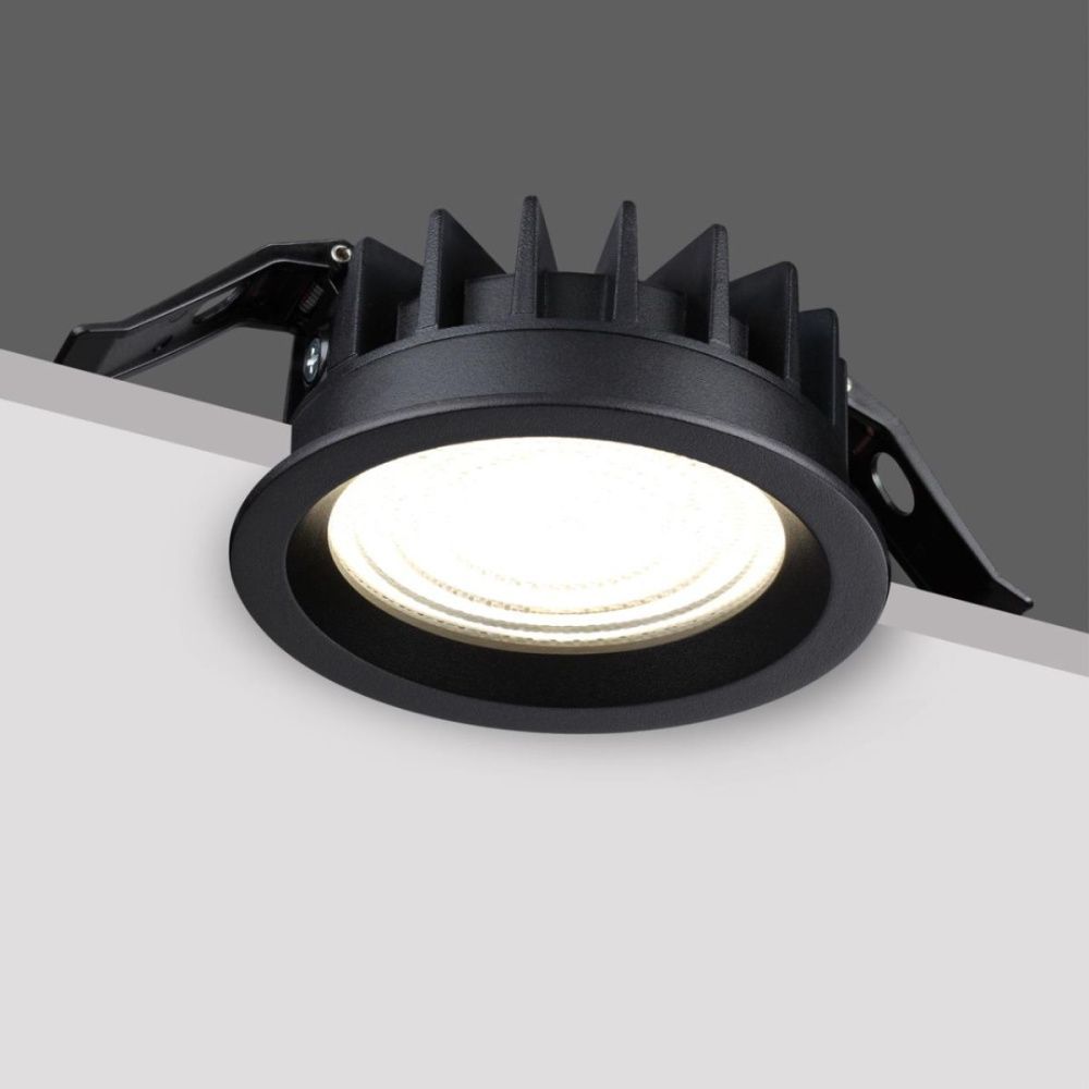 Встраиваемый светильник с переключателем цветовой температуры и угла рассеивания 10.5 см, 15W, 2700-4000K, Novotech Wir Fluo 359845, черный