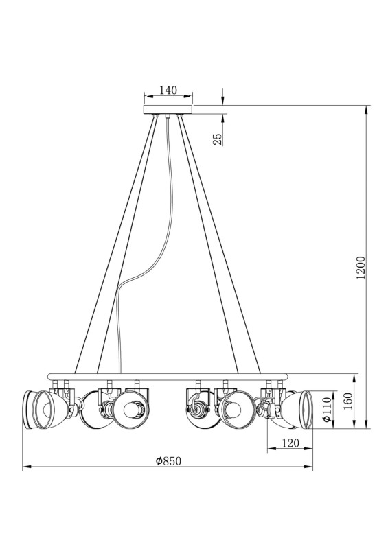 Подвесная люстра Freya Roslyn FR4003PL-08W, диаметр 85 см, белый
