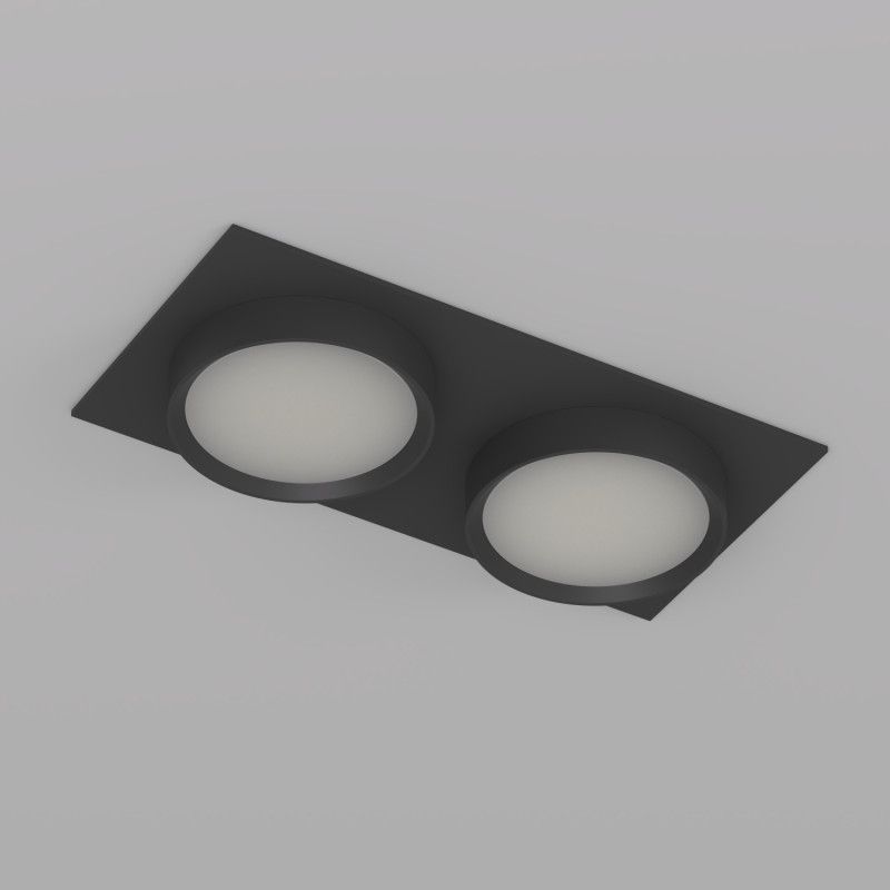 Светильник встраиваемый 22*11*4,5 см, 2*GX53*15W, Denkirs FLAT DK2092-BK, черный