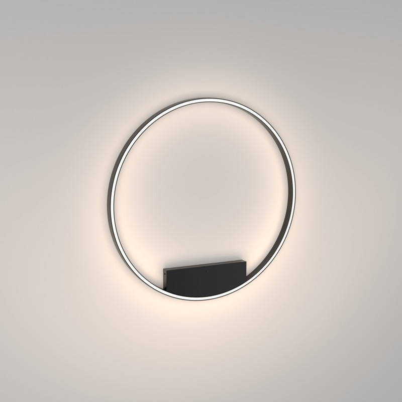 Накладной светильник 80*80*3,5 см, LED, 49W, 3000К-4000К, Maytoni Rim MOD058CL-L50BK черный