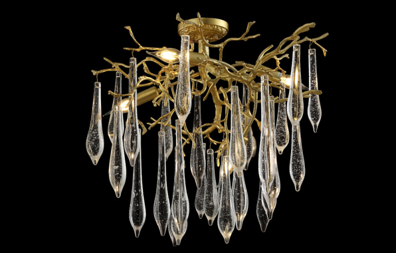 Люстра 60 см, Crystal Lux REINA PL5 D600 GOLD PEARL Золото