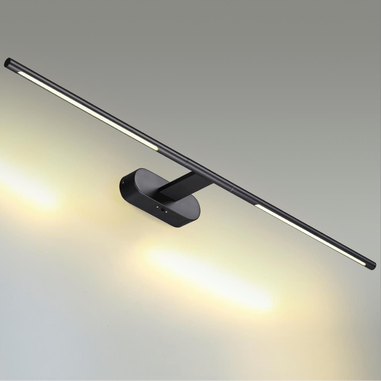 Настенный светильник 80*5 см, LED 12W 3000/4000/6000K черный Odeon Light Aledo 6634/9WL