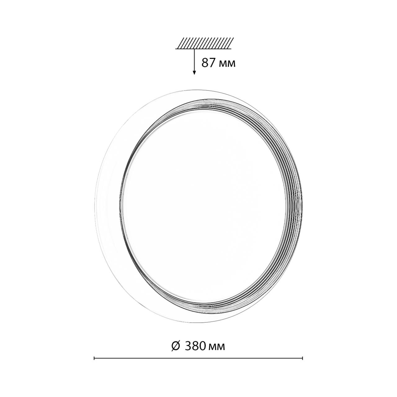 Cветильник 38*8,7 см, LED 48W, 4000 К, IP43, белый/черный/золотой, пластик Sonex Tofiq Black, 7651/DL