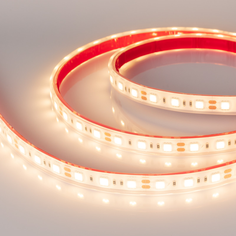 Лента герметичная RTW-PFS-B60-13mm 12V Warm3000 (14.4 W/m, IP68, 5060, 5m), Arlight 034033. Цена указана за 5 метров. Продается кратно 5 метрам.