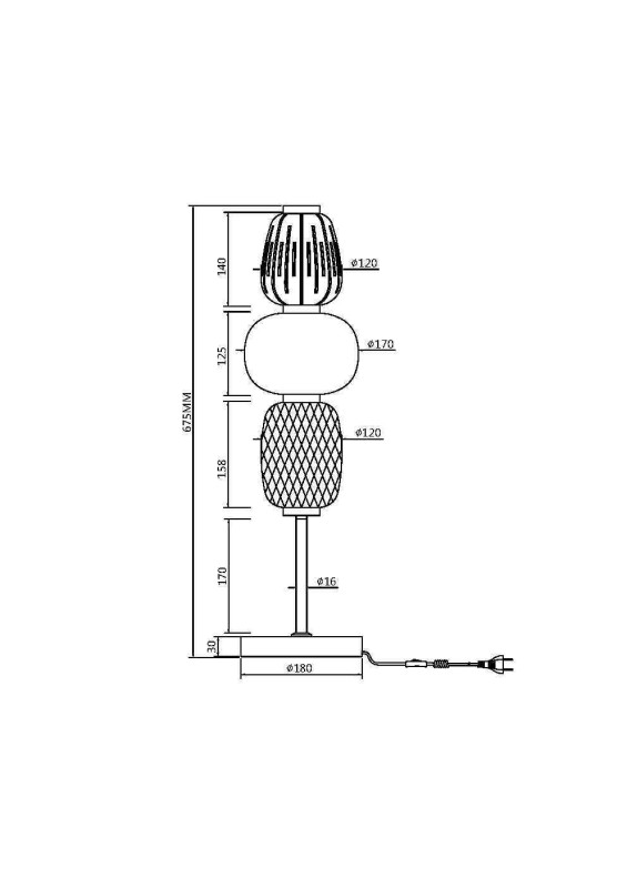 Настольная лампа 68 см, 28W, 3000K, Maytoni MOD267TL-L28CH3K, хром