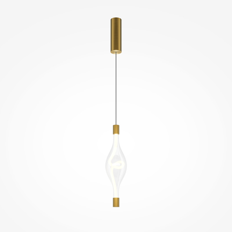 Подвесной светильник 12*12*364 см, LED, 3000К, Maytoni LOOP MOD290PL-L14BS3K латунный