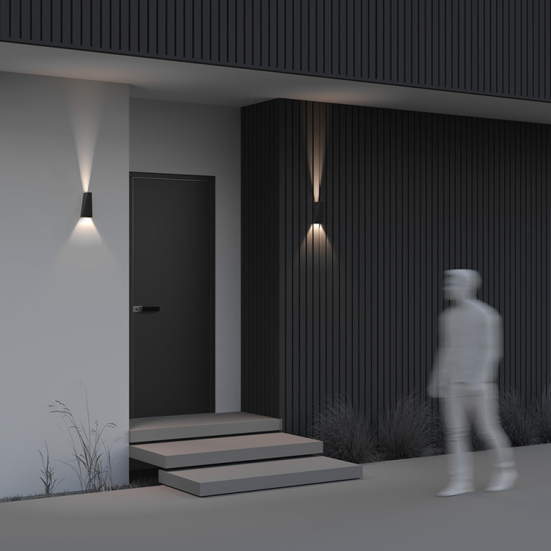 Уличный настенный светодиодный светильник Maytoni Times Square O580WL-L6B черный