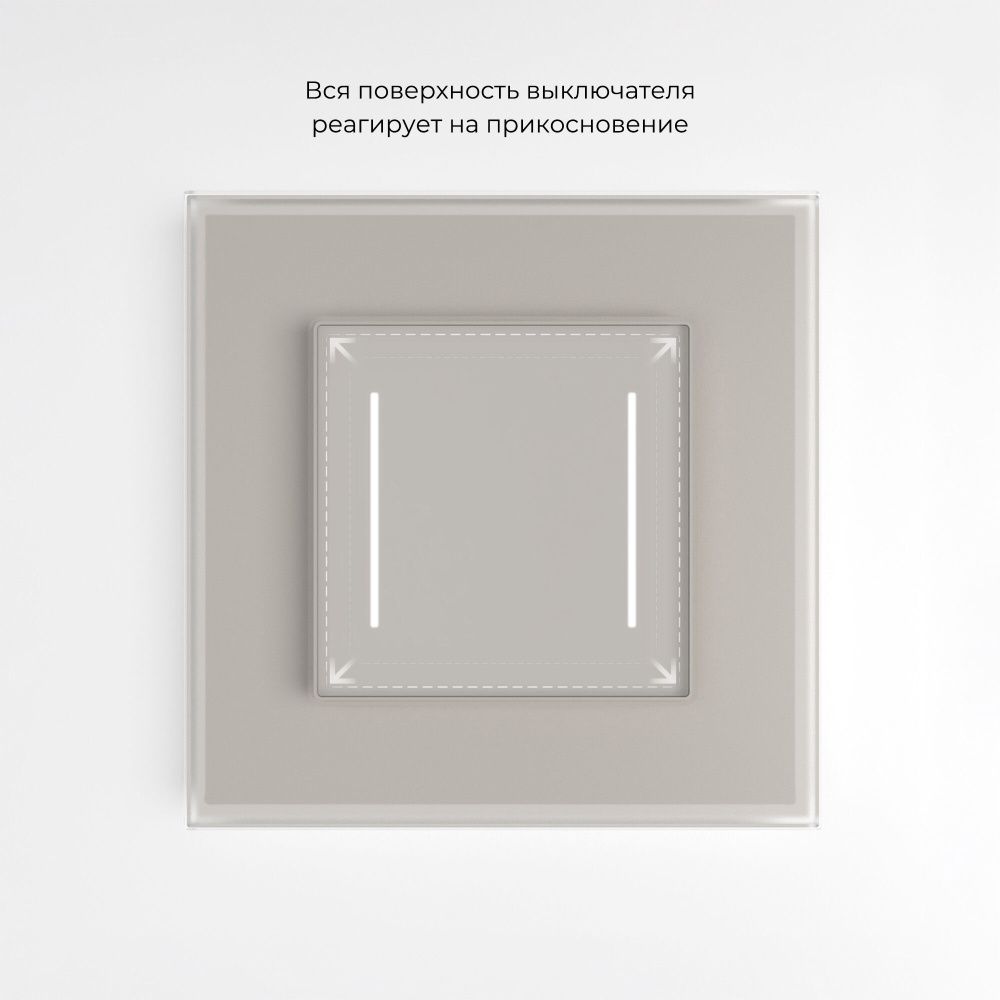 W4523641 Умный сенсорный выключатель двухклавишный, дымчатый Werkel, 4690389213939