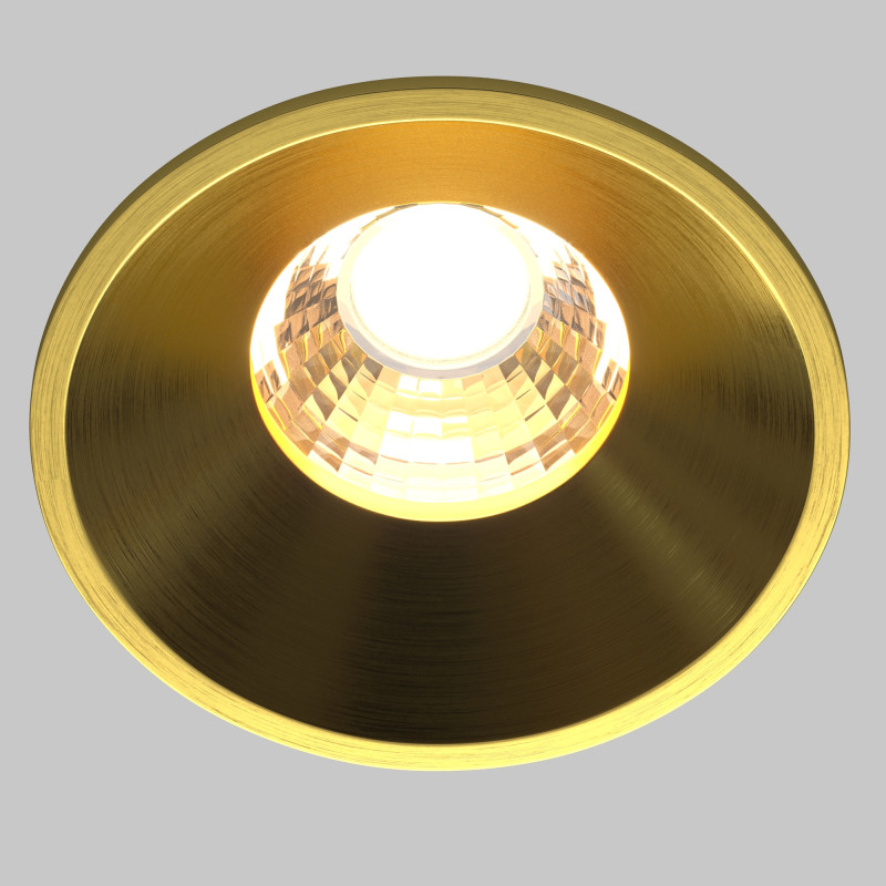Встраиваемый светильник 6*6*5,3 см, LED, 7W, 3000К, Maytoni Technical ROUND DL058-7W3K-BS латунный