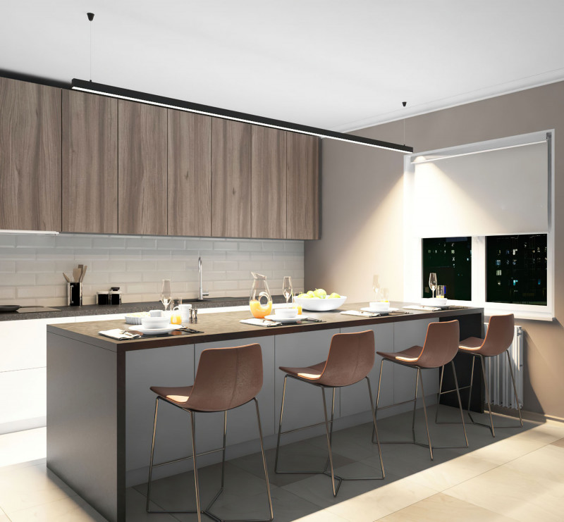 Светодиодный светильник 300 см, 72W, 4000K, Denkirs DK9304-BK, черный