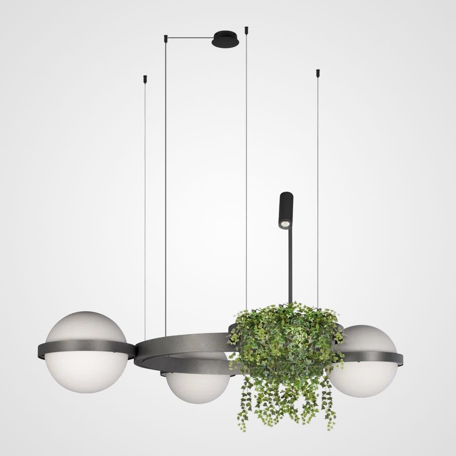 Подвесной светильник PALMA L5 102,5*75*327 см, 5*LED*9, 3W, 3000, 4000, 6000K, ImperiumLoft palma01, Графитовый