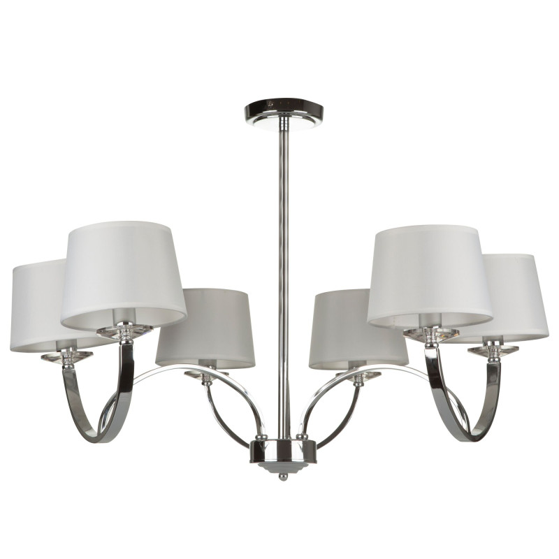 Люстра Tina FR5034PL-06CH, диаметр 78 см, хром-кремовый