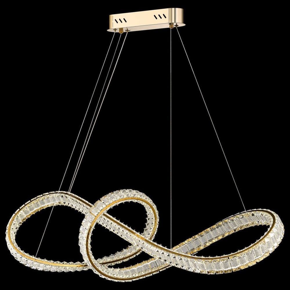 Подвесная люстра 100 см, 90W, 3000-6000K, Wertmark Edna WE468.10.303, золото