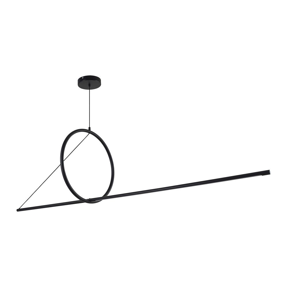 Подвесной светильник SUSPENSION CERCLE ET TRAIT – GRAPHITE SATINE L170 170*45*45 см, 1*LED*25W, 3000K, ImperiumLoft 40.1282-0, Чёрный