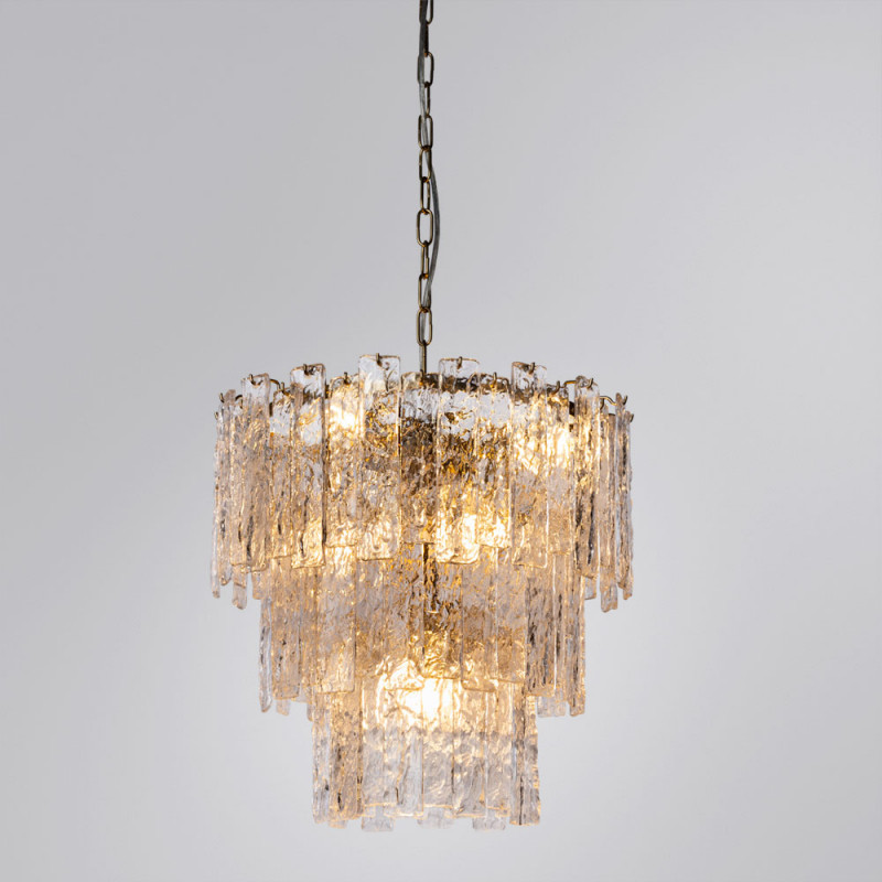 Подвесная люстра Divinare Felis 6005/17 LM-8, диаметр 45 см, латунь