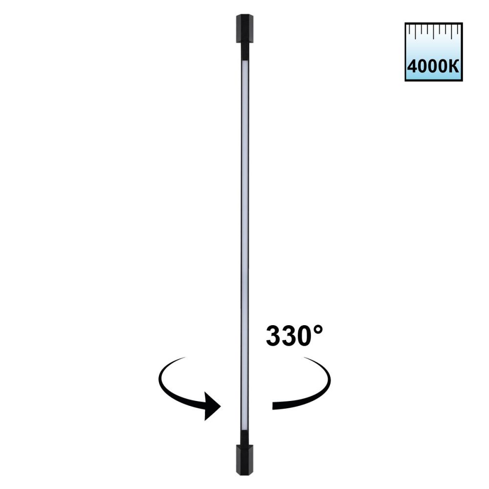 Уличный настенный светильник 120 см, 12W, 4000K, Novotech Street Vespera 359891, черный