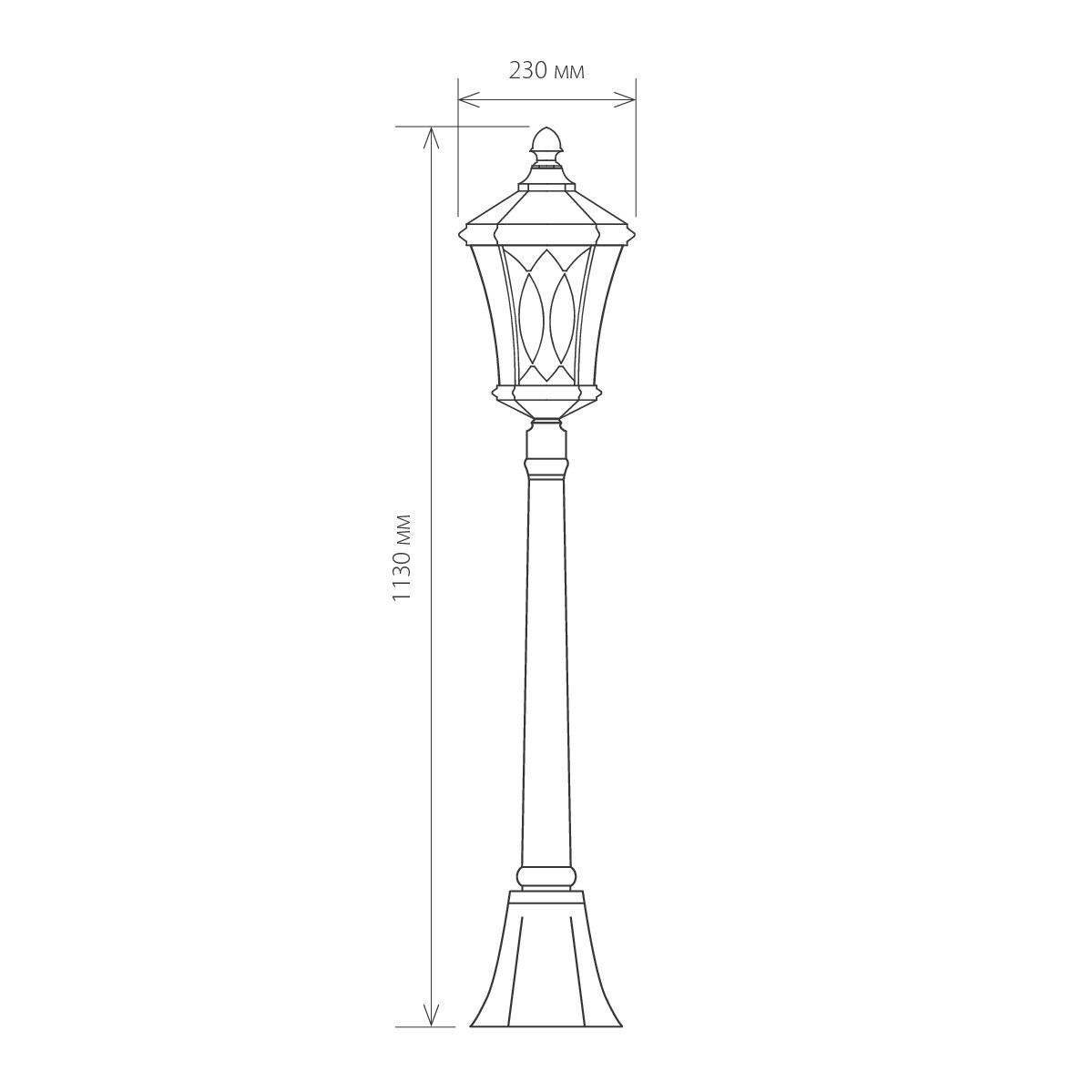 Virgo F черное золото уличный светильник на столбе IP44 GLXT-1450F Elektrostandard