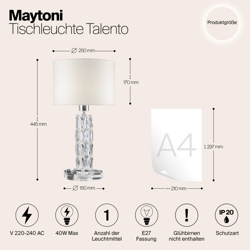 Настольная лампа Maytoni Talento DIA008TL-01CH хром