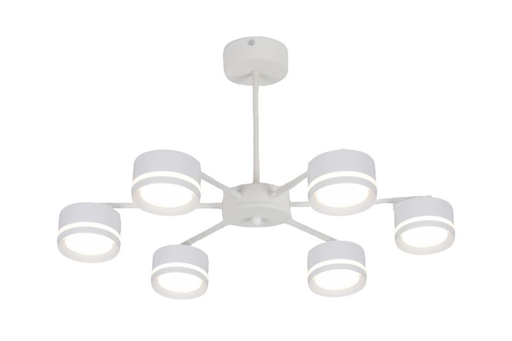 Люстра Ø570 x H200, мм, 6*15W (90W), WHITE (Белый) Rilon 9490/6 WHITE