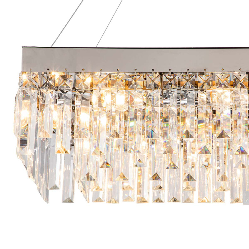 Подвесной светильник 910*320*215/1020 мм, 12*E14 хром Indigo Lacrima V000361, 12026/12PL Chrome
