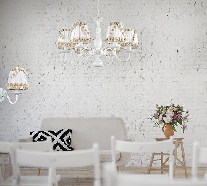 Люстра *62*37 см, 6*E14*40W, Arti Lampadari Formello Formello E 1.1.6 W, Белый