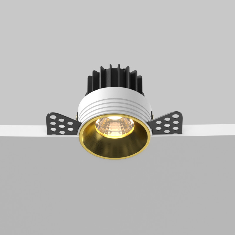 Встраиваемый светильник 5,4*5,4*5,3 см, LED, 7W, 3000К, Maytoni Technical ROUND DL058-7W3K-TRS-BS латунный