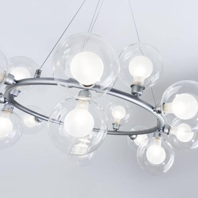 Подвесной светильник 75*80/120 см, 15*G9 MODESTYLE MS.6030.15 SL серебро