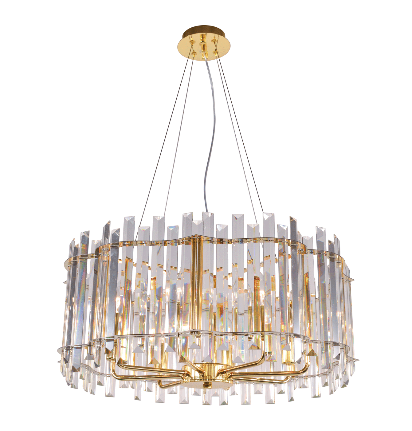 Люстра 600*260, 8*E14, 40W NewRgy Cristallo 5702E/8A GOLD+CLEAR, Золото+прозрачный