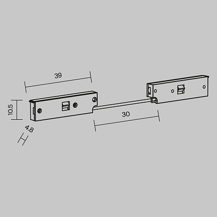Коннектор питания угловой 7.5см Levity 0,5*3,9*1,1 см, Maytoni Technical Accessories for tracks Levity TRA184CPC-1B-7.5 черный